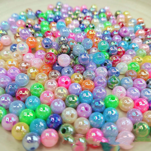 #3_2 【8mm】Clear and Solid Acrylic Beads